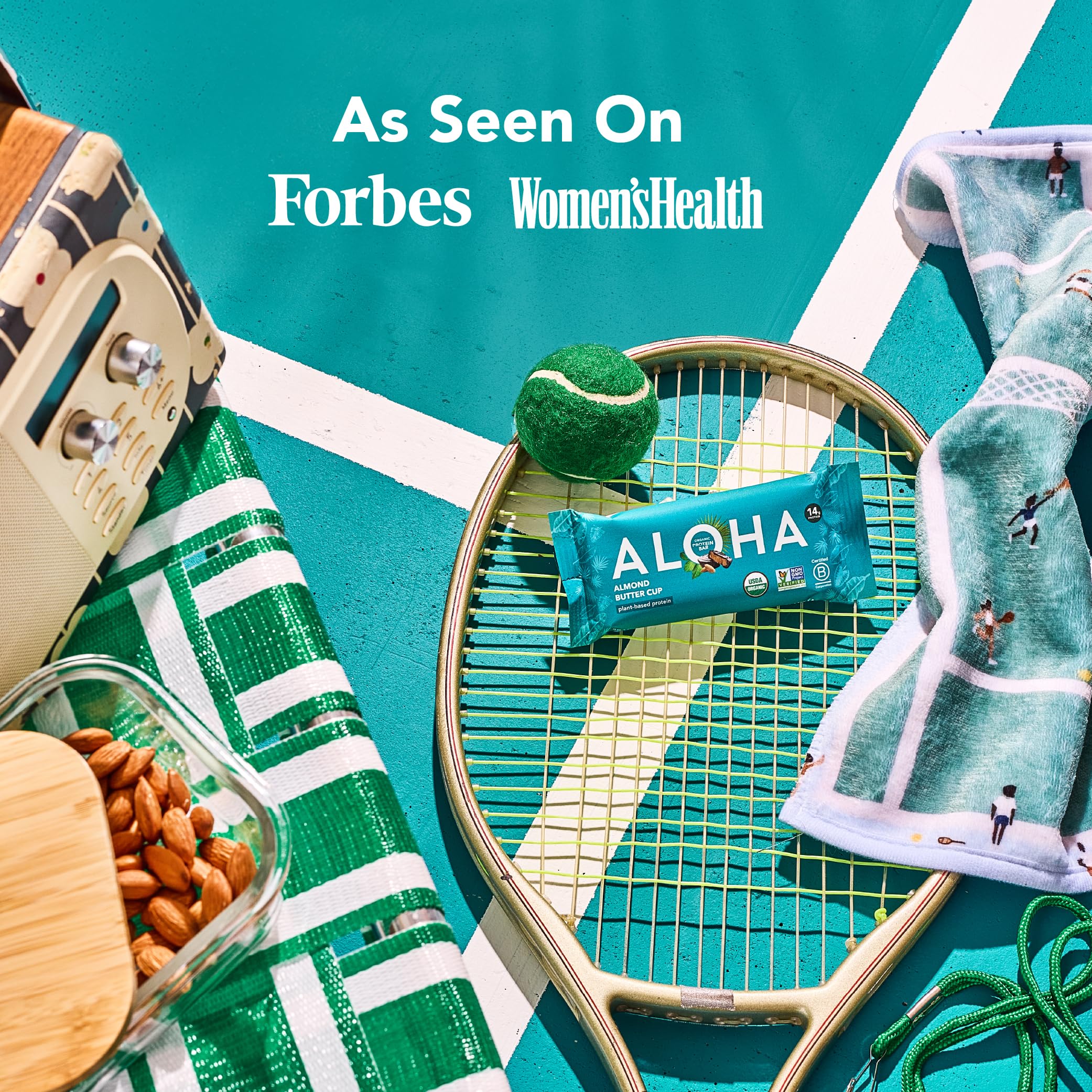 ALOHA Organic Plant Based Protein Bars | Almond Butter Cup, 12 Ct